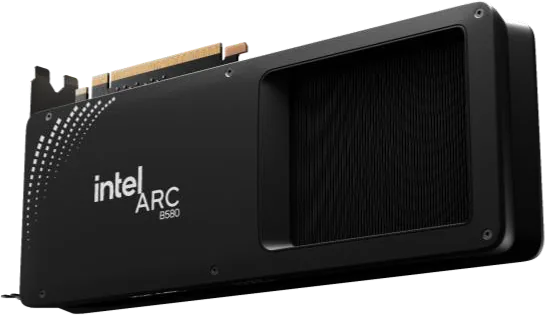 Intel Arc B580 Limited Edition, rear view graphics card