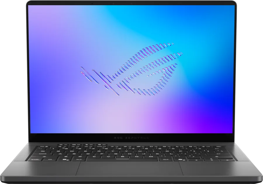 Eclipse Gray ROG Zephyrus G14 GU405, open front view