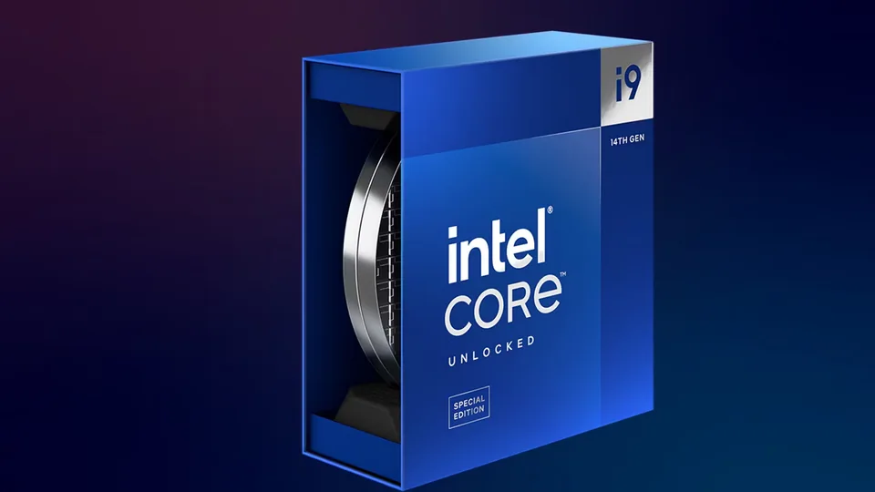 Intel Core i9-14900KS Special Edition retail box with processor container