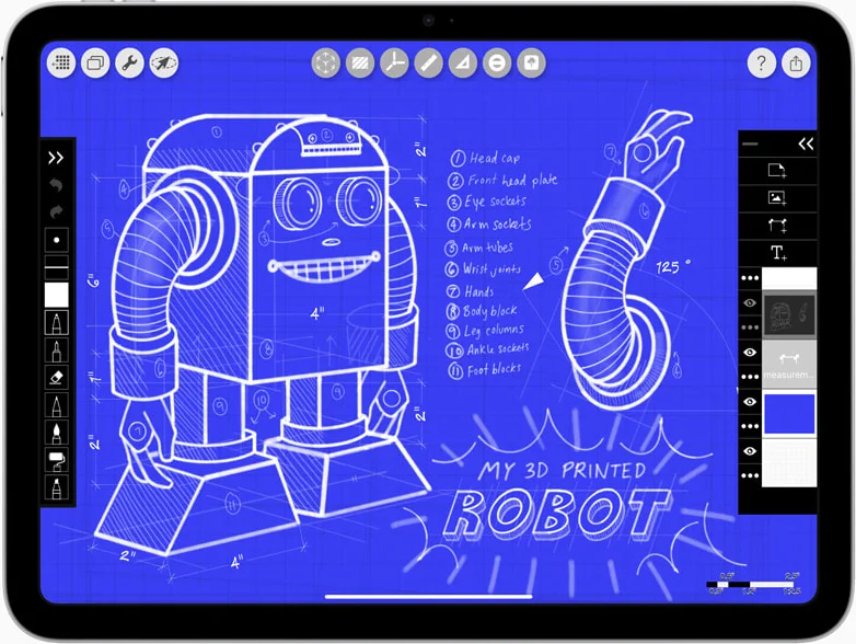Apple iPad with A16 displaying a drawing in Morpholio Trace