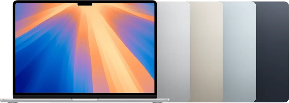 Front of MacBook Air (15-inch, M4, 2025).