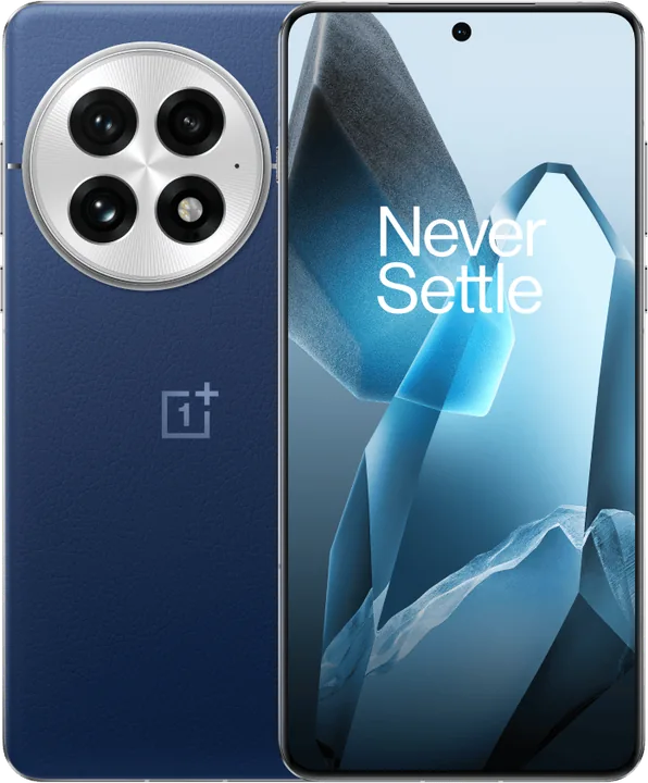OnePlus 13 in Midnight Ocean, front and back views