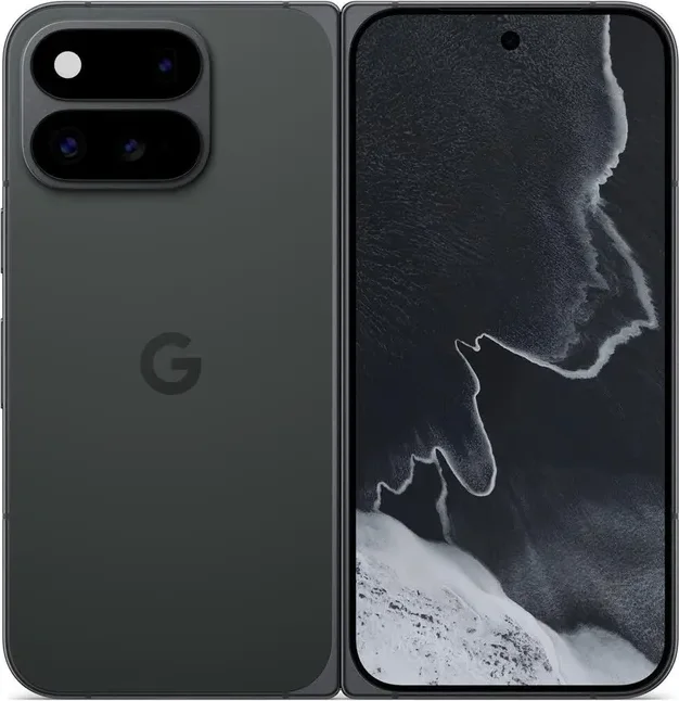 Google Pixel 11 Pro Fold in Obsidian, showing the rear and cover display.
