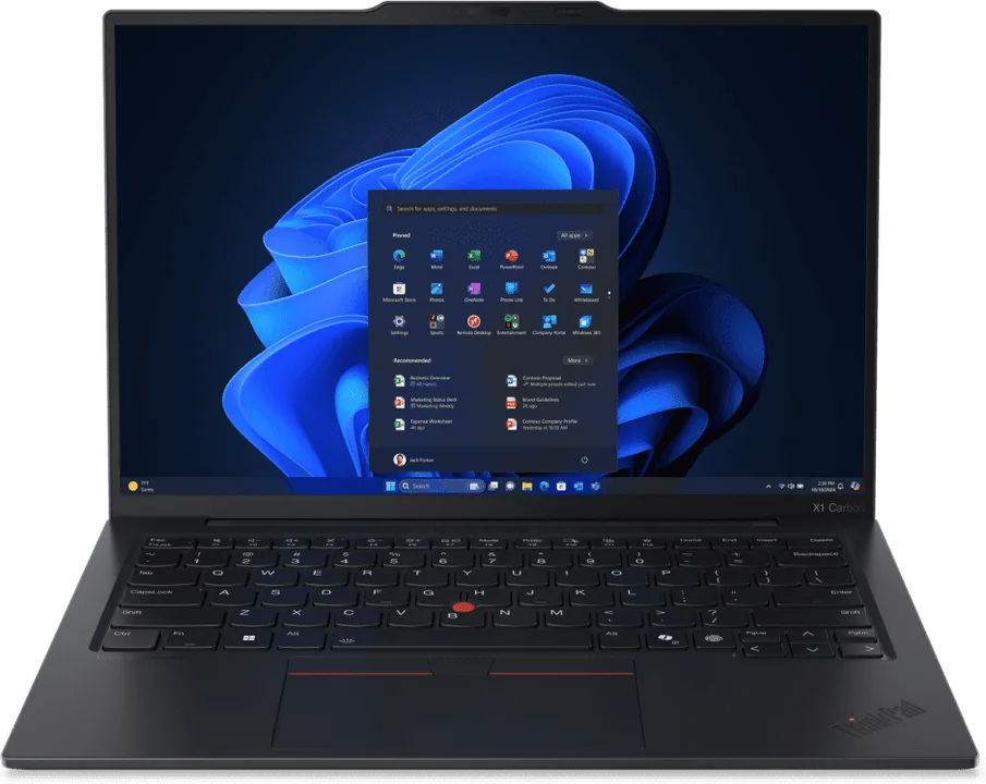 Lenovo ThinkPad X1 Carbon Gen 13 Aura Edition, open at an angle